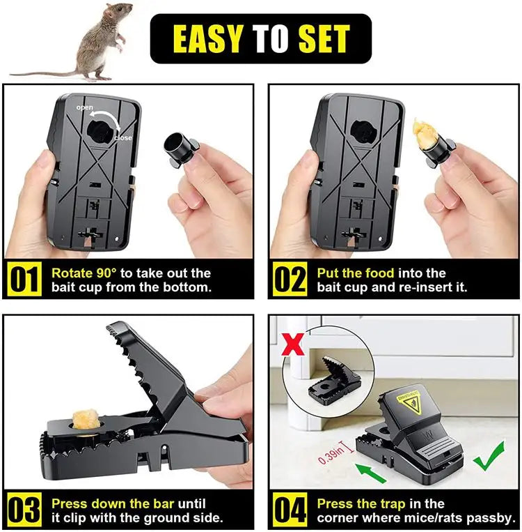 Heavy Duty Plastic Mouse Trap | Reusable Mouse Catcher
